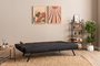 Atelier Del Sofa Zven Sofá-Cama de 3 Plazas Negro